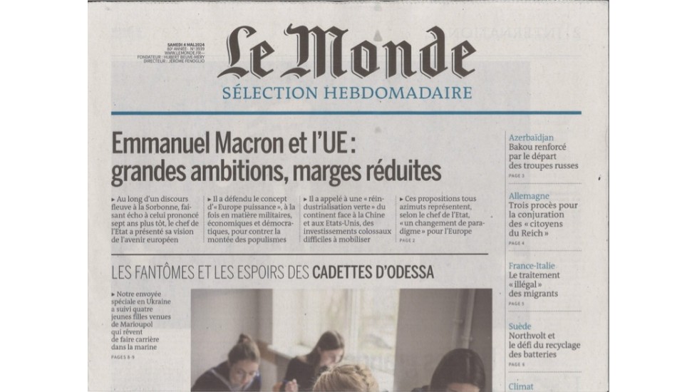 LE MONDE SÉLECTION HEBDOMADAIRE (to be translated)